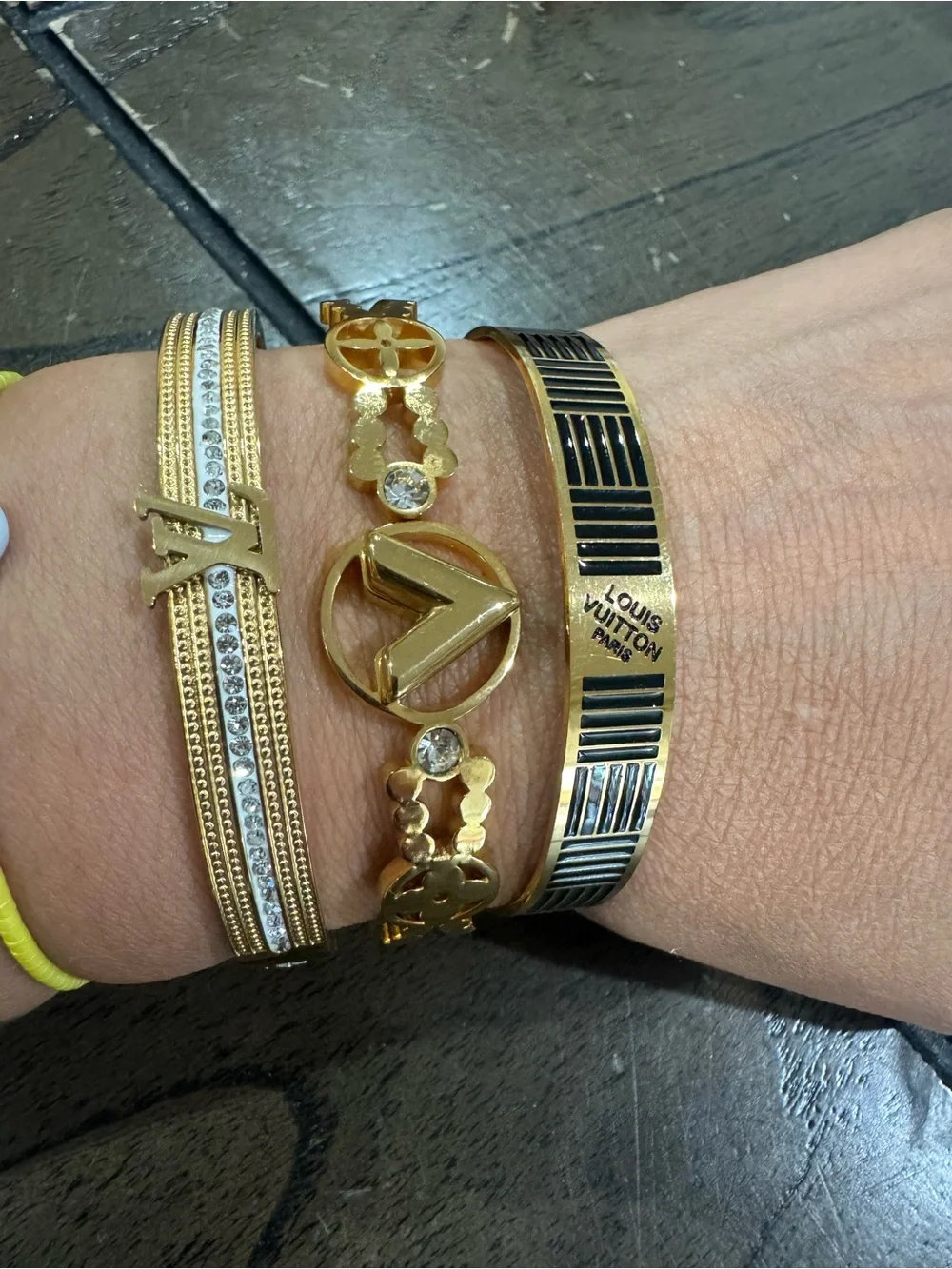 Gold-Tone Mixed-Style Bracelet Set with Crystal Accents